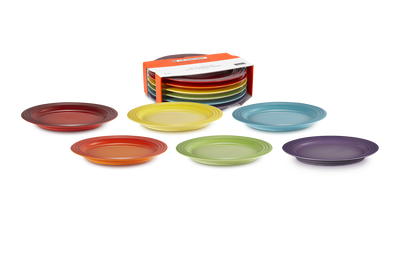 Stoneware Rainbow Set of 6 Side Plates